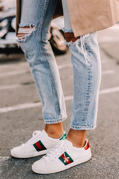 dress how to wear gucci sneakers womens|gucci denim sneakers.